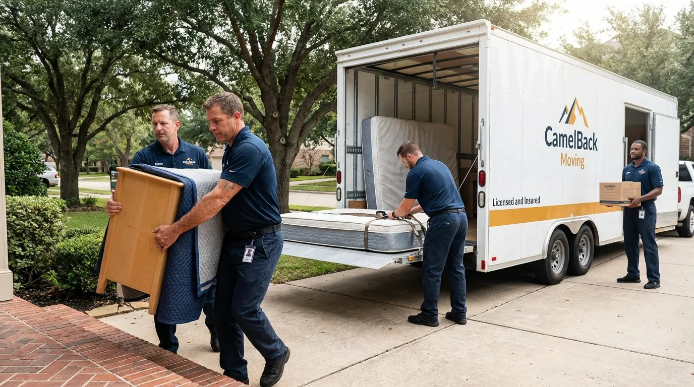 Crew loading residential truck for cross-state move from Toccoa, GA